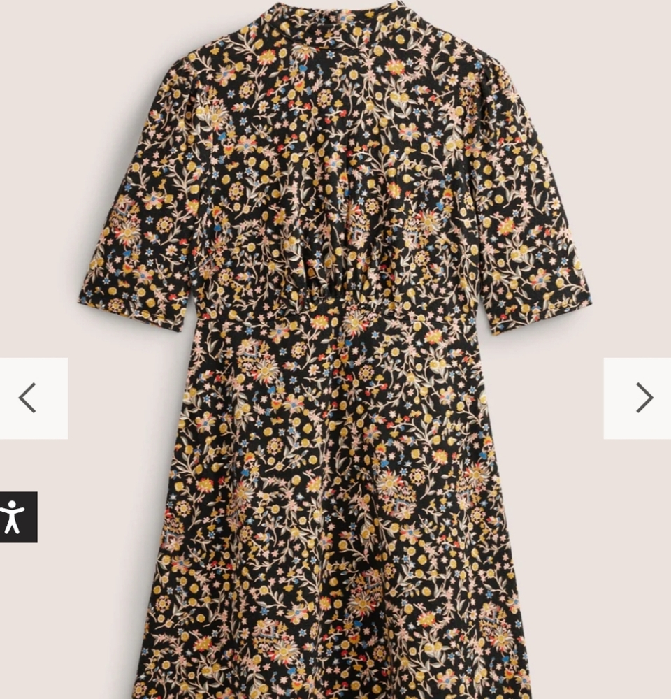 BODEN Jersey Mini Dress Black, Wildflower Paisley Women